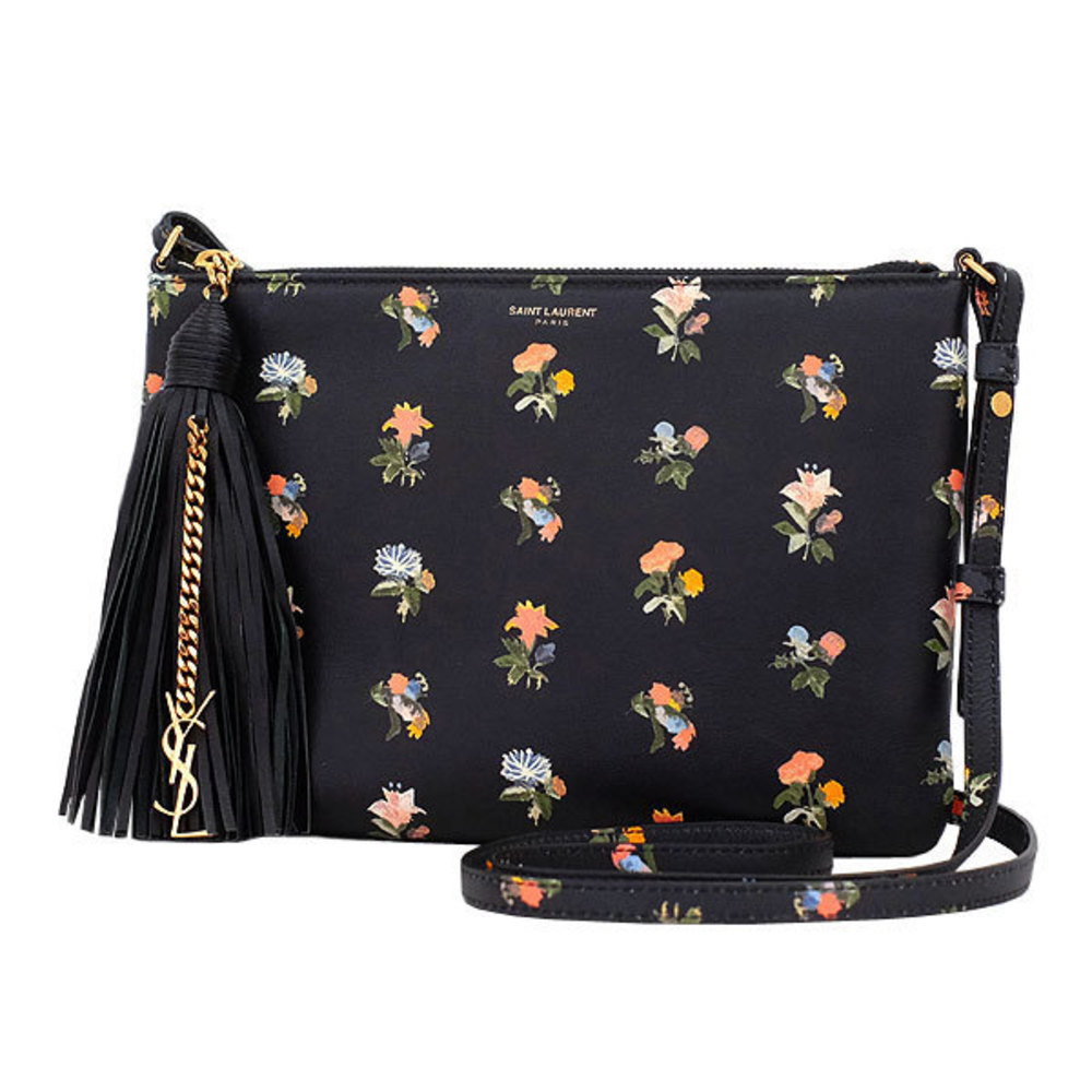 Saint Laurent Shoulder Prairie Flower Crossbody Black